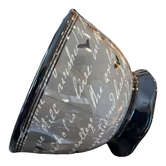 NEW Lori Harlequin Halloween Footed Bowl Orange, Black and Gray - Picture 6 of 9